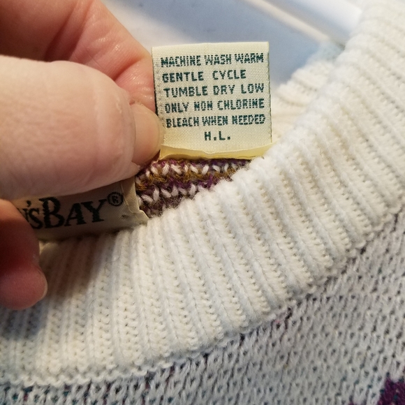 Vintage St. Johns Bay Sweater Mens Medium Knit Crewneck Aztec Tribal Hieroglyphs - Picture 5 of 8